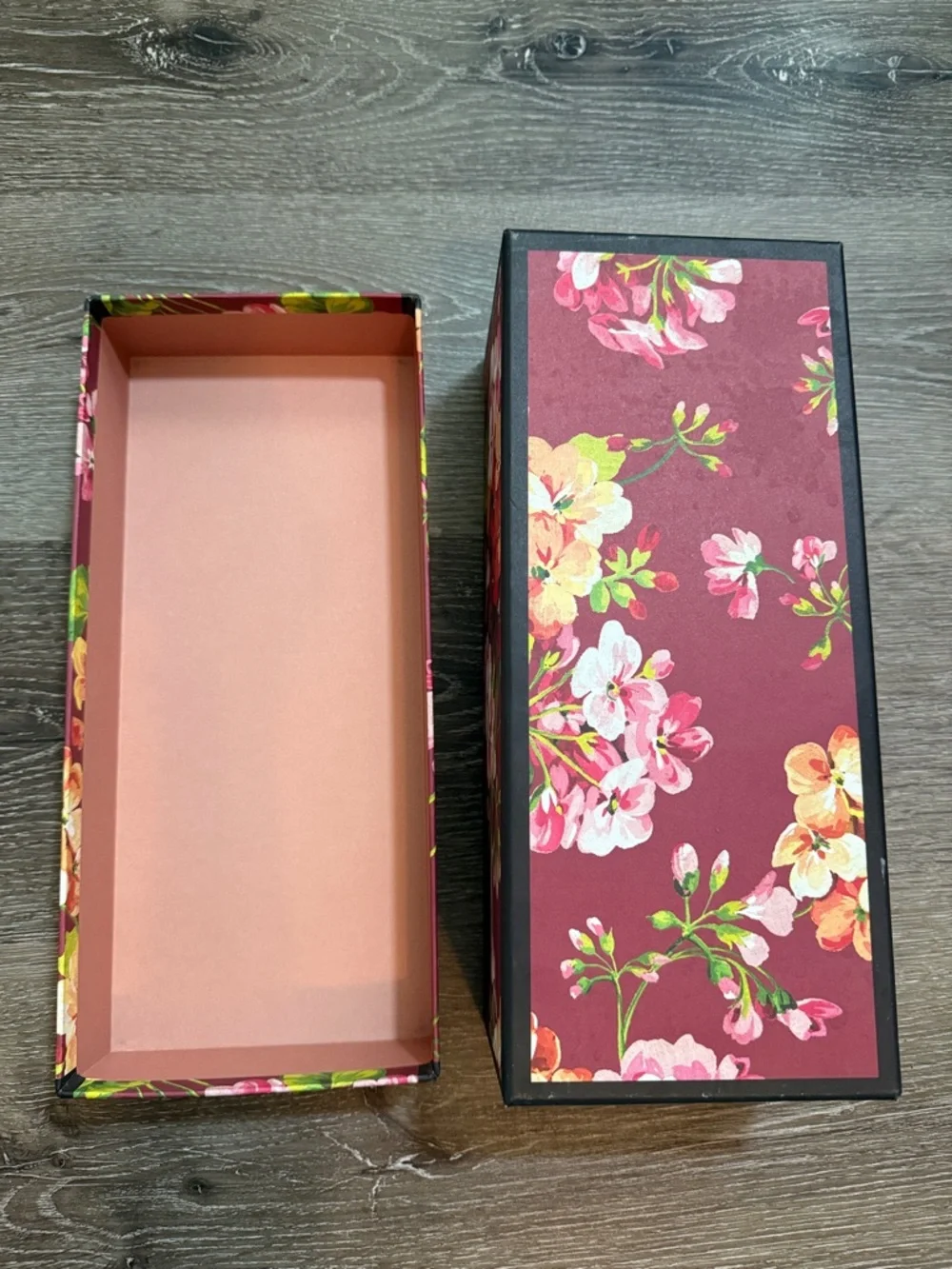 Gucci Floral Empty Shoe Box w/ Dust Bags Pink Blooms Luxury Packaging Decor